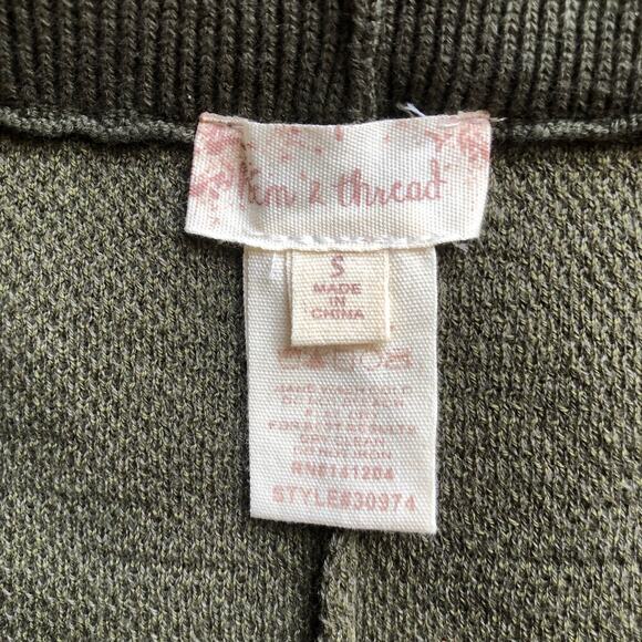 Hem & Thread Camo Knit Jogger Pants Green Drawstring Lounge Womens Size Small - Picture 12 of 15